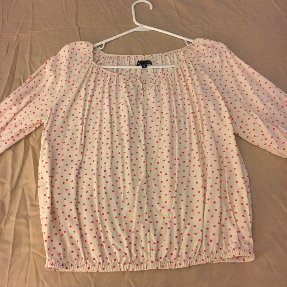 3/4 sleeve polka dot
